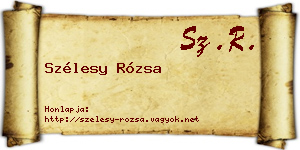 Szélesy Rózsa névjegykártya
