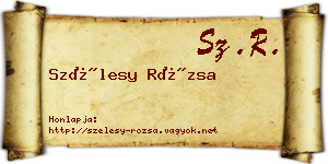 Szélesy Rózsa névjegykártya